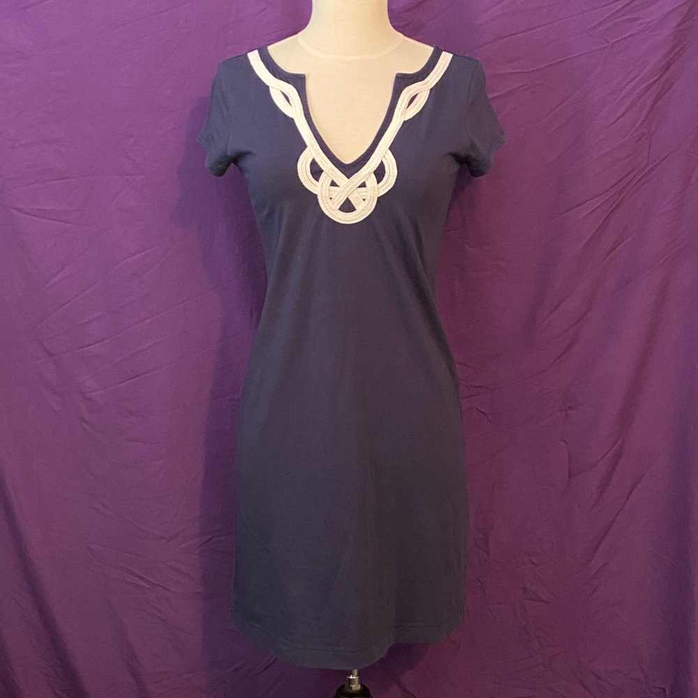 Lilly Pulitzer Navy Blue Brewster T-Shirt Dress. Size XS.